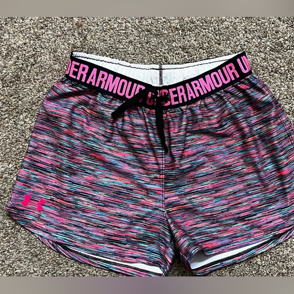 Under Armour Pink and Blue Athletic Shorts Moisture-Wicking Comfort - Picture 1 of 3